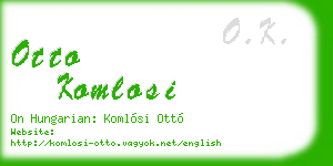 otto komlosi business card